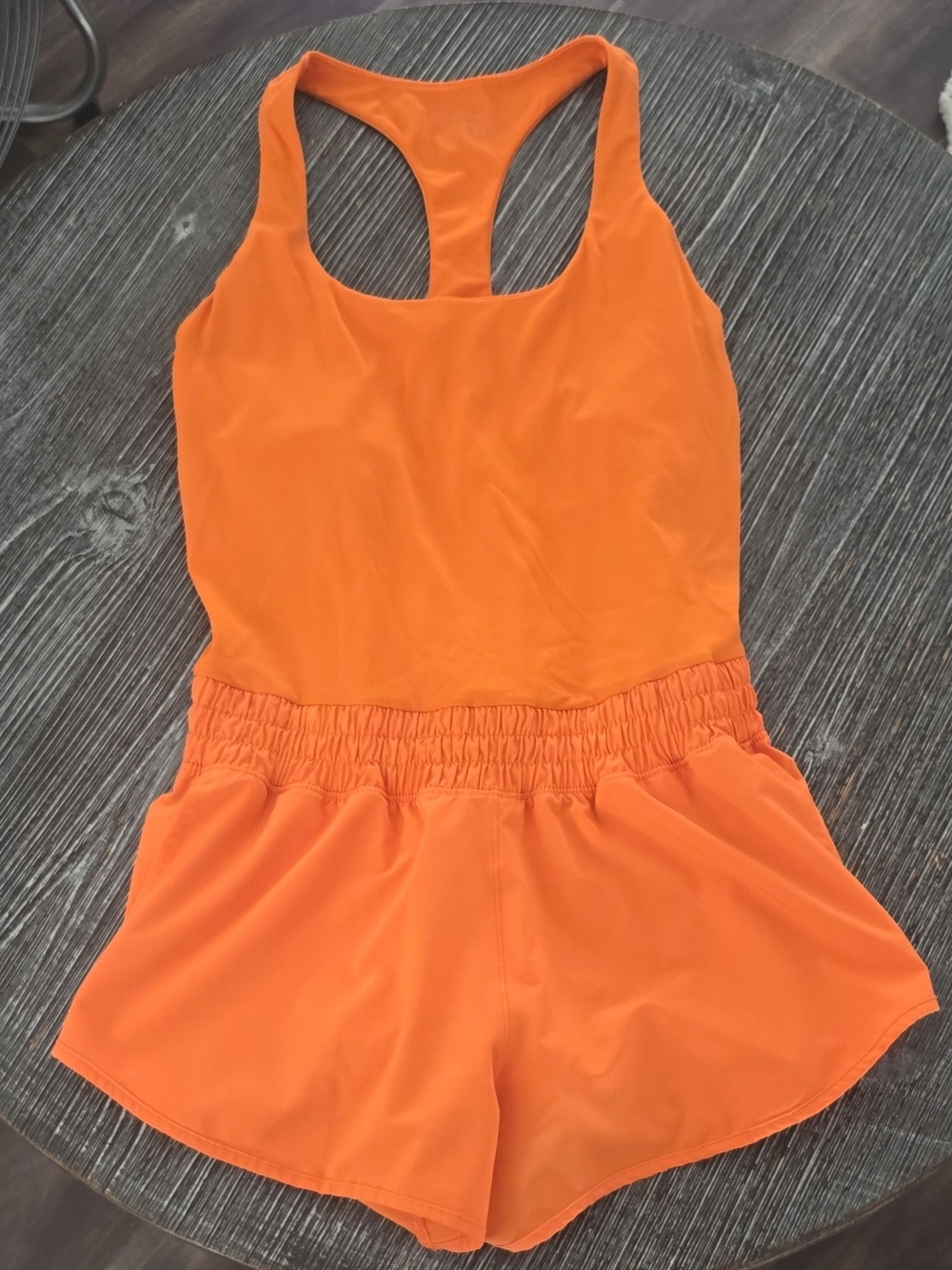 aerie Bright Orange Racerback Romper